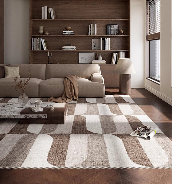 Abstract Modern Rugs for Living Room, Extra Large Modern Rugs under Dining Room Table, Contemporary Geometric Carpets, Contemporary Modern Rugs-ArtWorkCrafts.com