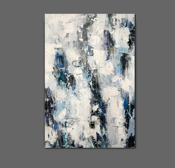 Modern Paintings Behind Sofa, Abstract Paintings for Dining Room, Buy Paintings Online, Palette Knife Canvas Art, Impasto Wall Art-ArtWorkCrafts.com
