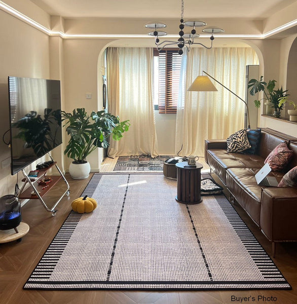 Unique Modern Rugs for Dining Room, Large Abstract Geometric Modern Rugs, Bedroom Modern Rugs, Living Room Contemporary Modern Rugs-ArtWorkCrafts.com