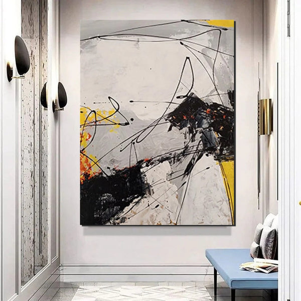 Dining Room Canvas Painting, Large Canvas Painting for Office, Simple Modern Acrylic Paintings, Contemporary Modern Artwork-ArtWorkCrafts.com
