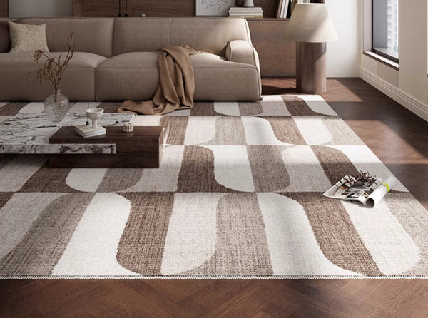 Large Modern Rugs under Dining Room Table, Abstract Modern Rugs for Living Room, Contemporary Geometric Carpets, Contemporary Modern Rugs-ArtWorkCrafts.com