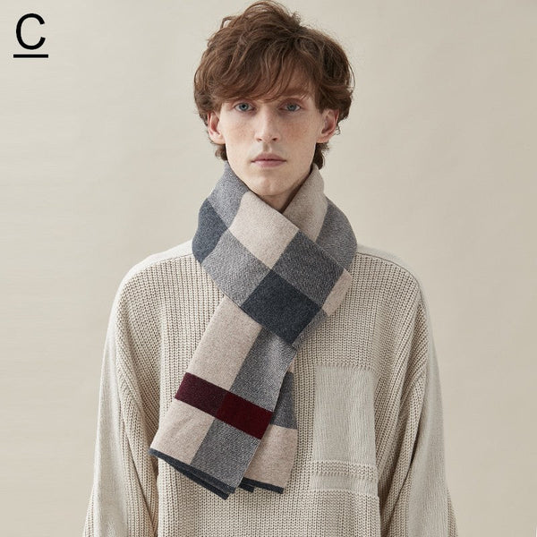 Thick Wool Scarf, Men's Winter Scarf, Men's Wool Scarf Winter, Business Wool Scarf for Gentleman, Formal Men Scarf Styles, Casual Scarf Men, Modern Fashion Scarf-ArtWorkCrafts.com