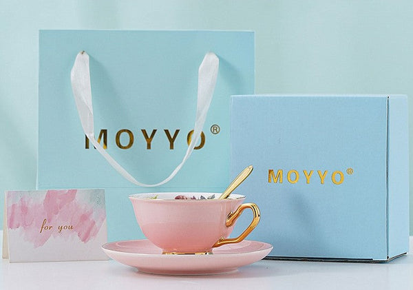 Royal Bone China Porcelain Tea Cup Set, Elegant Flower Pattern Ceramic Coffee Cups, Beautiful British Tea Cups, Unique Afternoon Tea Cups and Saucers in Gift Box-ArtWorkCrafts.com