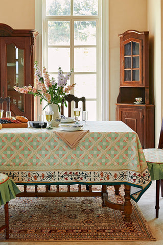 Rectangle Tablecloth for Dining Room Table, British Mid Century Fiberflax Tablecloth, Square Tablecloth for Coffee Table, Farmhouse Table Cloth, Wedding Tablecloth, Waterproof Tablecloth-ArtWorkCrafts.com