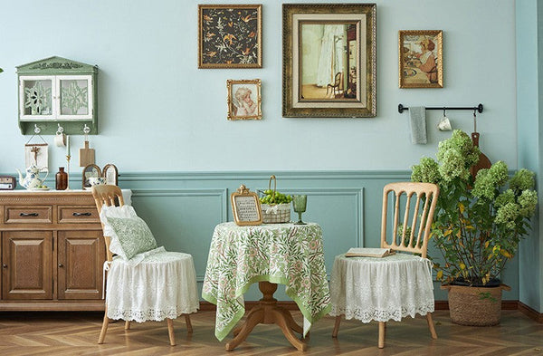 Large Rectangle Tablecloth for Dining Room Table, Square Tablecloth for Round Table, Farmhouse Table Cloth, Flower Pattern Tablecloth-ArtWorkCrafts.com