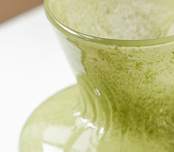 Centerpiece Contemporary Vases on Table, Modern Glass Vase for Flowers, Mid Century Glass Vases, Handmade Modern Vases for Living Room, Unique Decorative Glass Vase-ArtWorkCrafts.com