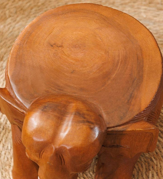 Dining Table Stool, Handmade Solid Wood low Stool, Elephant Wooden Stool, Elephant Sofa Stool, Creative Shoe-changing Stool-ArtWorkCrafts.com