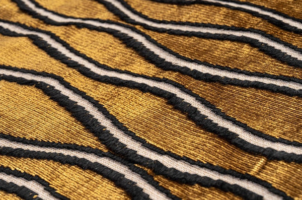 Golden Contemporary Pillows, Abstract Decorative Throw Pillows, Square Modern Throw Pillows for Couch, Large Simple Throw Pillow for Interior Design-ArtWorkCrafts.com