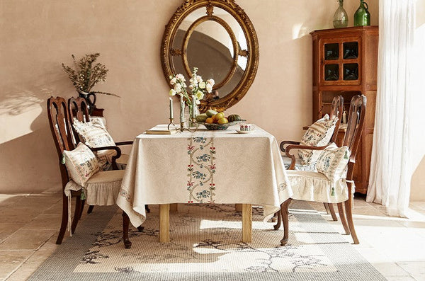 Spring Flower Table Covers for Round Table, Large Modern Rectangle Tablecloth for Dining Table, Farmhouse Table Cloth for Oval Table, Square Tablecloth for Kitchen-ArtWorkCrafts.com