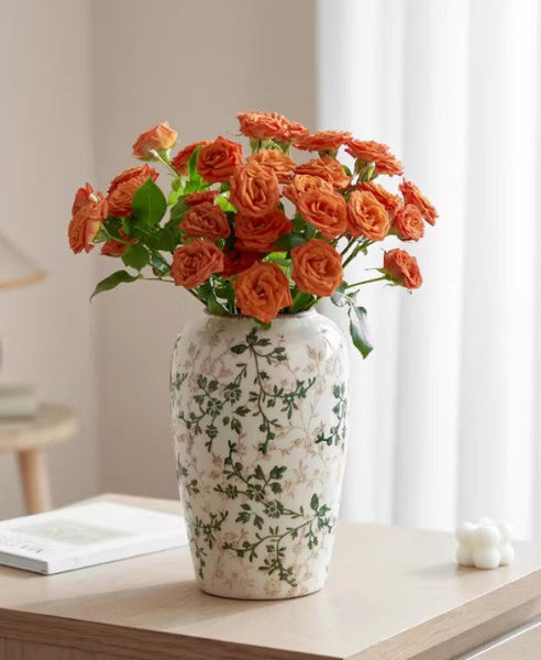 Porcelain Flower Vases, Rustic Flower Vases on Table, Dining Table Centerpiece, Ceramic Bouquet Vases, Handmade Water Holding Flower Vase-ArtWorkCrafts.com