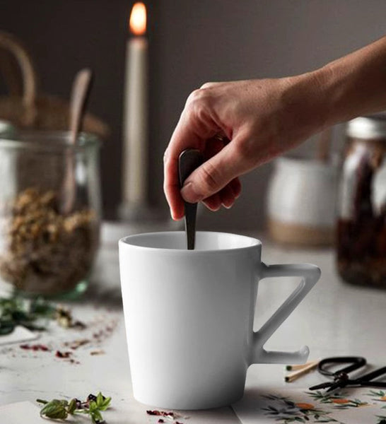 Modern Handmade Pottery Coffee Cup, Creative White Ceramic Coffee Mugs, Large Unique Tea Cup, Large Capacity Coffee Cups-ArtWorkCrafts.com