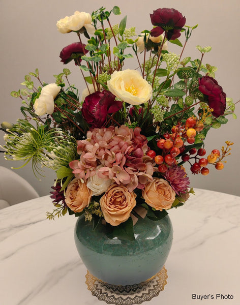Amazing Artificial Floral Arrangement for Bedroom, Modern Large Bunch of Flowers Arrangement Interior Design, Creative Faux Silk Floral Bouquet Table Centerpiece-ArtWorkCrafts.com