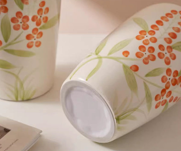 Dining Table Centerpiece, Ceramic Bouquet Vases, Porcelain Flower Vases, Large Flower Vases on Table, Handmade Water Holding Flower Vase-ArtWorkCrafts.com