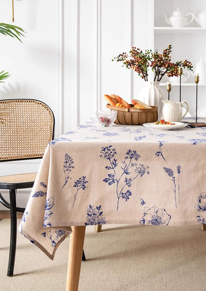 Wedding Tablecloth, Dining Room Flower Table Cloths, Large Rectangular Table Covers for Kitchen, Farmhouse Table Cloth, Square Tablecloth for Round Table-ArtWorkCrafts.com