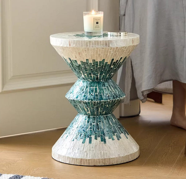 Modern Side Table, Shell Small Sofa Side Table, Contemporary Bedside Table, Bedside Small Side Table, Small End Table, Portable Casual Side Table, Creative Coffee Table, Contemporary Side Table-ArtWorkCrafts.com