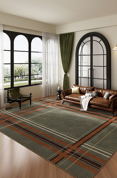 Unique Modern Rugs for Bedroom, Mid Century Modern Rugs, Colorful Geometric Rugs for Dining Room, Colorful Absract Rugs for Living Room-ArtWorkCrafts.com