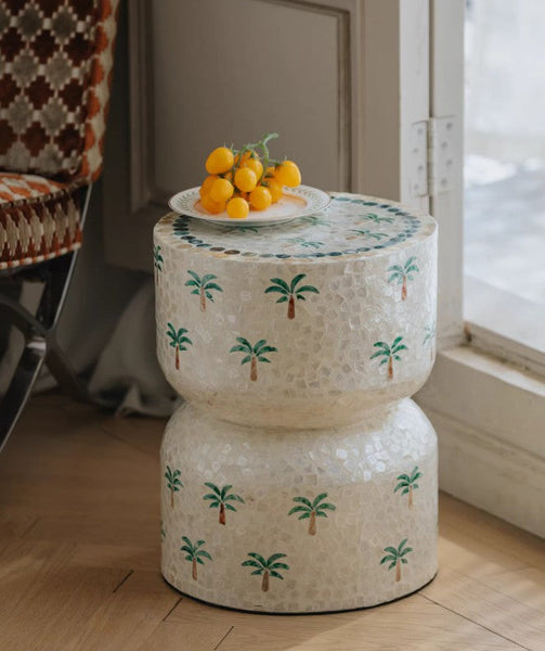 Contemporary Bedside Table, Bedside Small Side Table, Creative Coffee Table, Elegant Small End Table, Modern Side Table, Contemporary Side Table, Portable Casual Side Table, Shell Small Sofa Side Table-ArtWorkCrafts.com