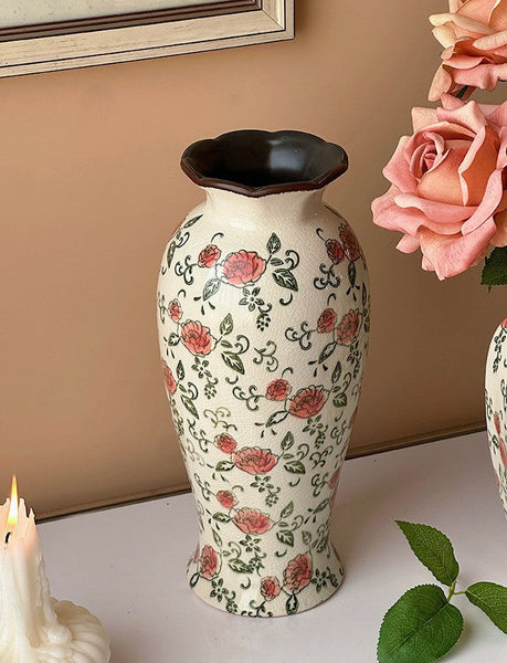 Rustic Porcelain Flower Vases, Handmade Water Holding Flower Vases, Ceramic Bouquet Vases, Tall Flower Vases on Table