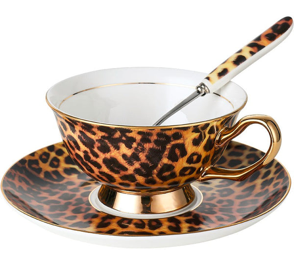 Modern Ceramic Cups, 7.8 oz Porcelain Tea Cup Saucer Set, Elegant Ceramic Coffee Cups, Unique Tea Cup and Saucer in Gift Box-ArtWorkCrafts.com