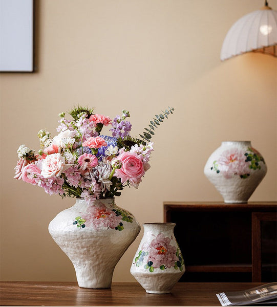 Modern Porcelain Flower Vases, Flower Vases on Table, Handmade Water Holding Flower Vases, Centerpiece on Dining Table, Ceramic Bouquet Vases-ArtWorkCrafts.com