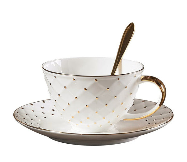 Elegant Ceramic Tea Cups, 6.8 oz Tea Cup and Saucer in Gift Box as Birthday Gift, Beautiful British Tea Cups, Creative Porcelain Tea Cup Set-ArtWorkCrafts.com