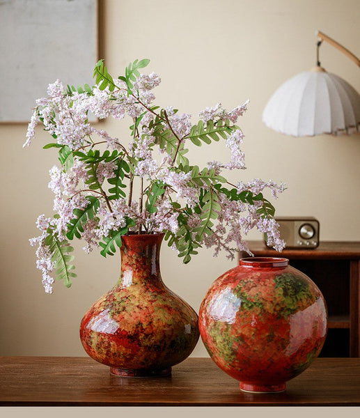 Handmade Water Holding Flower Vases, Large Pottery Flower Vases, Modern Bouquet Flower Vases, Centerpiece on Dining Table, Flower Vase on Table-ArtWorkCrafts.com