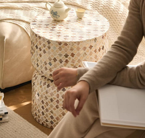 Modern Side Table, Contemporary Bedside Table, Bedside Small Side Table, Elegant Small End Table, Creative Coffee Table, Contemporary Side Table, Portable Casual Side Table, Shell Small Sofa Side Table-ArtWorkCrafts.com