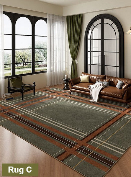 Minimalist Modern Rugs for Bedroom, Colorful Absract Rugs for Living Room, Mid Century Modern Rugs, Colorful Geometric Rugs for Dining Room-ArtWorkCrafts.com