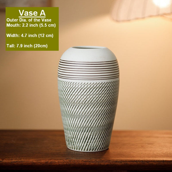 Pottery Flower Vases Urn, Modern Bouquet Flower Vases, Centerpiece on Dining Table, Large Flower Vase on Table, Handmade Water Holding Flower Vases-ArtWorkCrafts.com