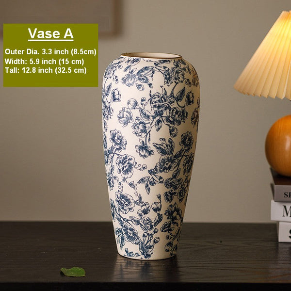 Porcelain Flower Vases, Modern Ceramic Bouquet Vases, Centerpiece on Dining Table, Flower Vase on Table, Handmade Water Holding Flower Vases-ArtWorkCrafts.com