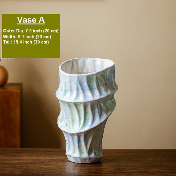 Modern Porcelain Flower Vases, Handmade Water Holding Flower Vases, Centerpiece on Dining Table, Ceramic Bouquet Vases, Flower Vases on Table-ArtWorkCrafts.com