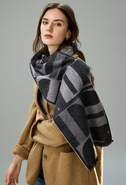 Soft Cashmere Scarf for Women, Casual Scarf for Women, Modern Wool Scarf for Women, Fashion Designer Scarf, Cold Weather Scarf, Winter Scarf-ArtWorkCrafts.com