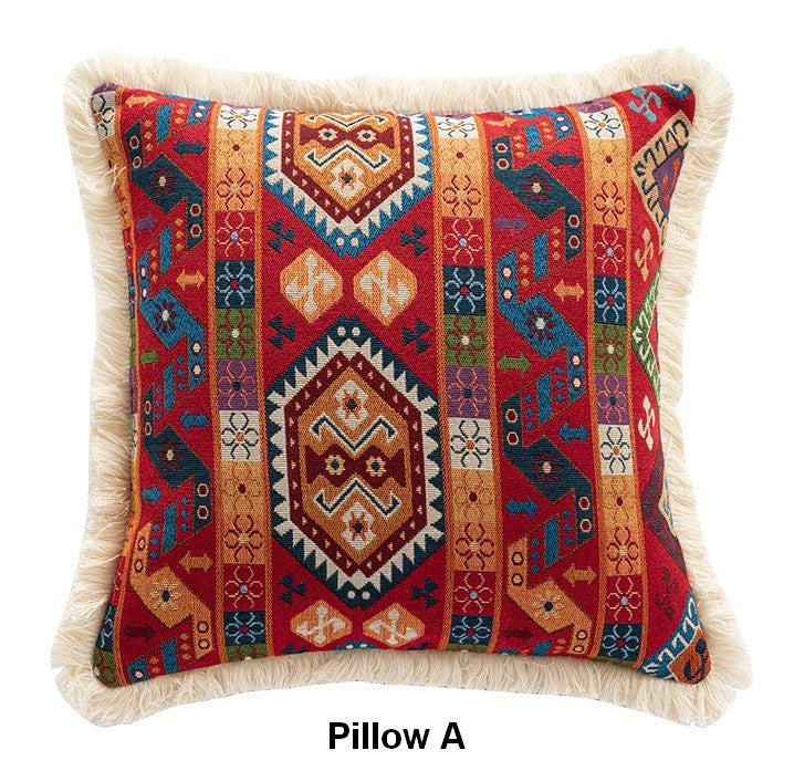 Oriental Throw Pillow for Couch, Bohemian Decorative Sofa Pillows for Bedroom, Geometric Decorative Throw Pillows for Living Room-ArtWorkCrafts.com