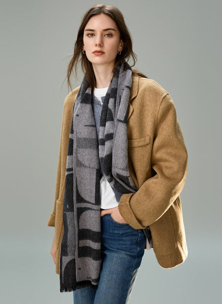 Soft Cashmere Scarf for Women, Casual Scarf for Women, Modern Wool Scarf for Women, Fashion Designer Scarf, Cold Weather Scarf, Winter Scarf-ArtWorkCrafts.com