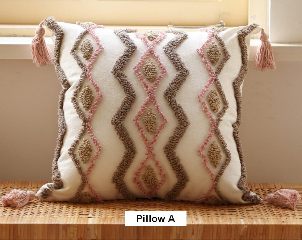 Modern Decorative Pillows for Interior Design, Simple Decorative Pillow Covers, Square Modern Throw Pillows for Couch, Contemporary Modern Sofa Pillows-ArtWorkCrafts.com