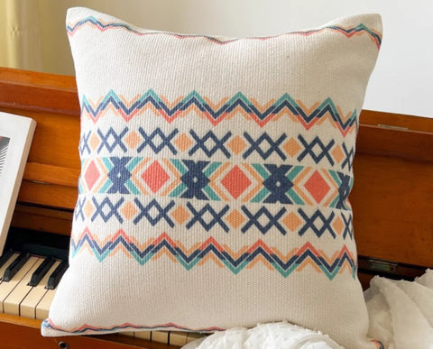 Decorative Throw Pillows for Dining Room, Oriental Square Pillows for Couch, Geometric Modern Pillow Covers, Bohemian Decorative Sofa Pillows-ArtWorkCrafts.com