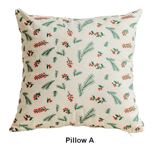 Decorative Pillows for Couch, Farmhouse Decorative Pillows for Sofa, Embroider Flower Cotton Pillow Covers, Spring Flower Decorative Pillows for Bedroom-ArtWorkCrafts.com