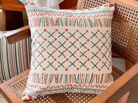 Geometric Modern Pillow Covers, Oriental Square Pillows for Couch, Decorative Throw Pillows for Dining Room, Bohemian Decorative Sofa Pillows-ArtWorkCrafts.com