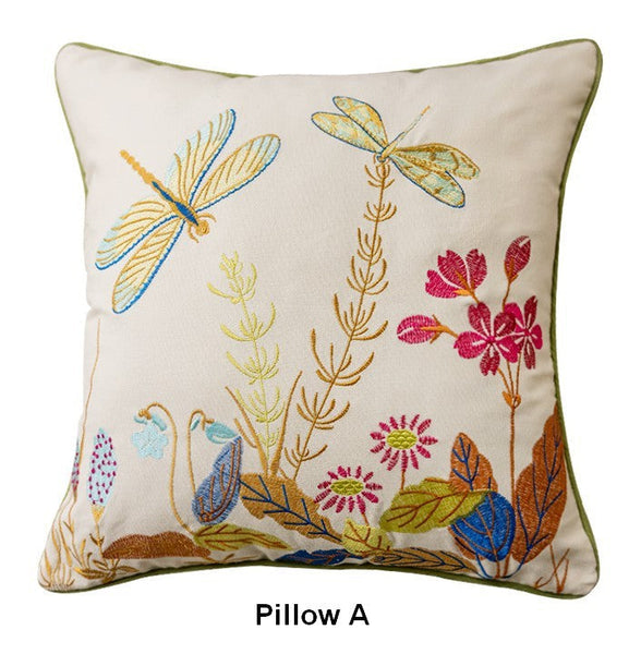 Decorative Throw Pillows for Living Room, Decorative Sofa Pillows, Butterfly Dragonfly Cotton and linen Pillow Cover, Modern Decorative Pillows for Couch-ArtWorkCrafts.com