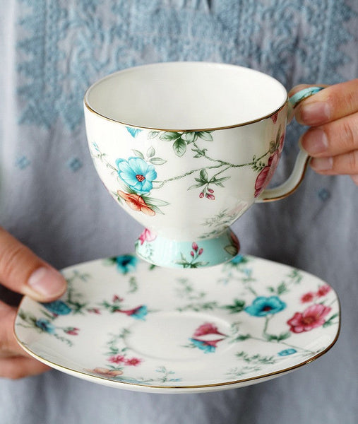 Vintage Tea Cup Set, British Tea Cup with Saucer, Coffee Cup in Gift Box, Porcelain Tea cups, Elegant Coffee Cup, Porcelain Coffee Cups, Afternoon Tea Cup with Saucer Set-ArtWorkCrafts.com