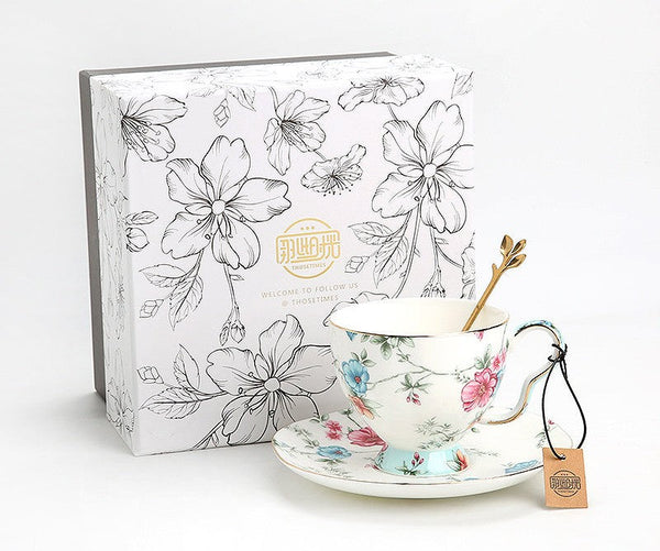 Vintage Tea Cup Set, British Tea Cup with Saucer, Coffee Cup in Gift Box, Porcelain Tea cups, Elegant Coffee Cup, Porcelain Coffee Cups, Afternoon Tea Cup with Saucer Set-ArtWorkCrafts.com