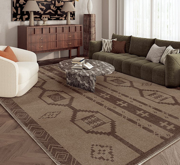 Large Contemporary Area Rugs for Dining Room, Modern Rugs for Living Room, Mid Century Area Rugs for Bedroom-ArtWorkCrafts.com