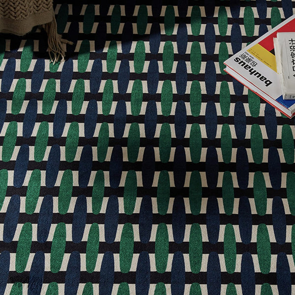 Abstract Contemporary Round Rugs under Chairs, Mid Century Circular Rugs for Bedroom, Modern Rugs for Dining Room, Geometric Modern Rugs for Living Room-ArtWorkCrafts.com