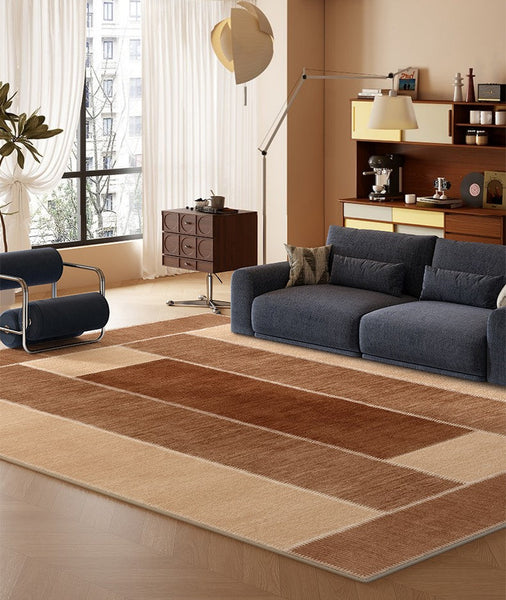 Abstract Modern Carpets for Living Room, Modern Rugs for Dining Room, Contemporary Rugs for Bedroom, Mid Century Modern Rugs Next to Bed-ArtWorkCrafts.com