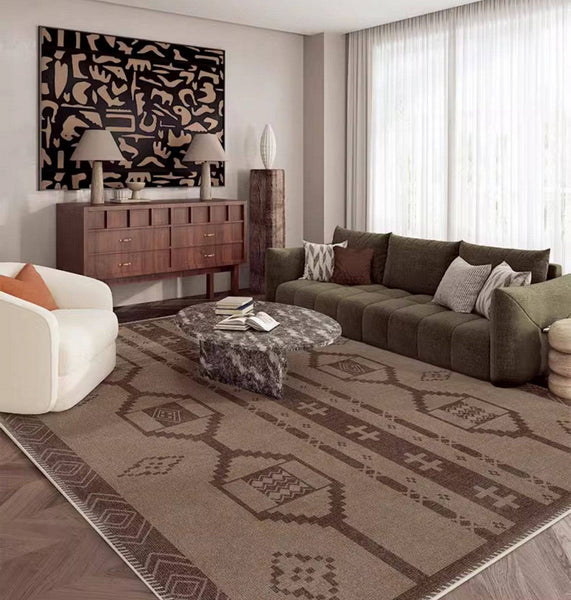 Large Contemporary Area Rugs for Dining Room, Modern Rugs for Living Room, Mid Century Area Rugs for Bedroom-ArtWorkCrafts.com