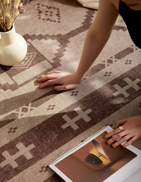 Large Contemporary Area Rugs for Dining Room, Modern Rugs for Living Room, Mid Century Area Rugs for Bedroom-ArtWorkCrafts.com