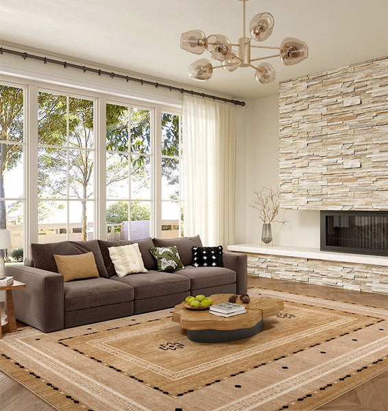 Contemporary Rugs for Bedroom, Mid Century Modern Rugs Next to Bed, Abstract Modern Carpets for Living Room, Modern Rugs for Dining Room-ArtWorkCrafts.com