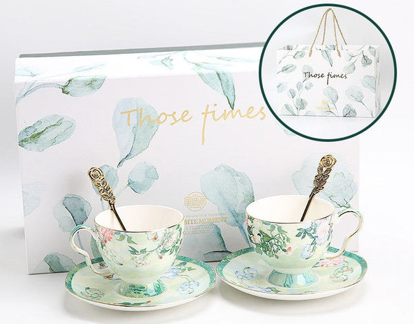 Luxury Tea Cup Set, Elegant Coffee Cup, Porcelain Tea Saucer, Ceramic Tea Cup Set, British Tea Cup Set-ArtWorkCrafts.com