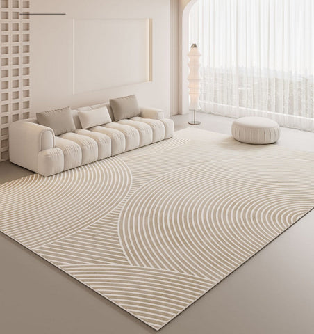Simple Abstract Area Rugs for Dining Room, Contemporary Modern Rug Placement Ideas for Living Room, Geometric Modern Rug Ideas for Bedroom-ArtWorkCrafts.com