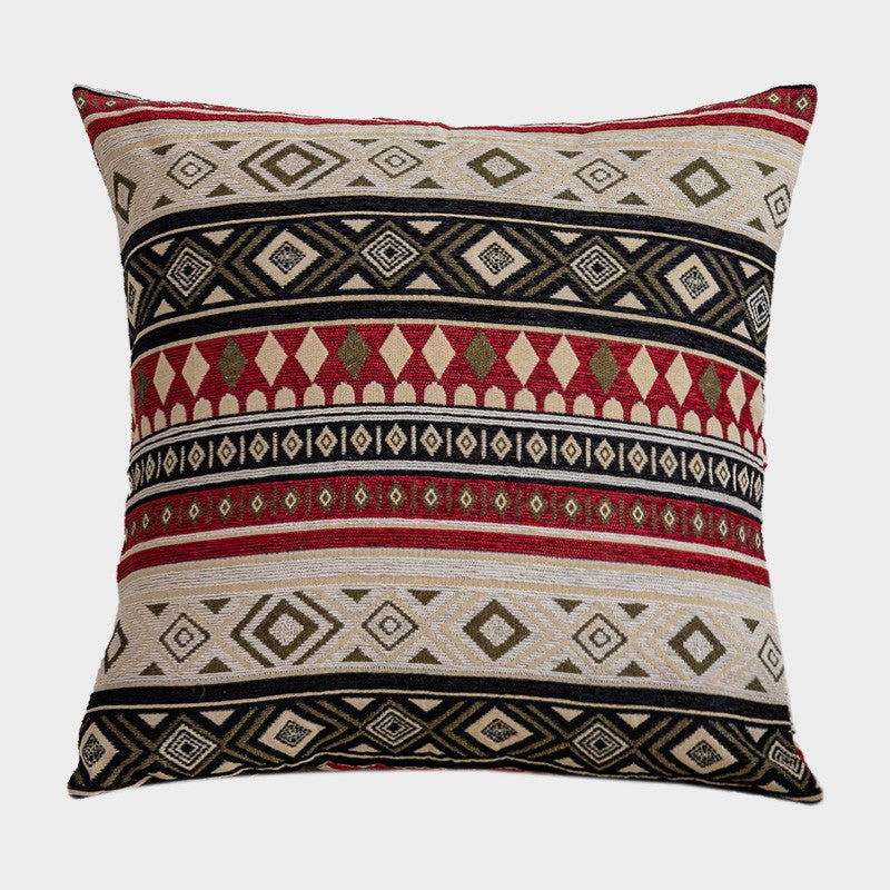 Geometric Pattern Chenille Throw Pillow for Couch, Bohemian Decorative Sofa Pillows, Extra Large Decorative Throw Pillows, Modern Sofa Pillows-ArtWorkCrafts.com